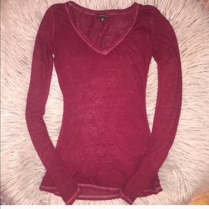 Express burnout lightweight long sleeve tee XS